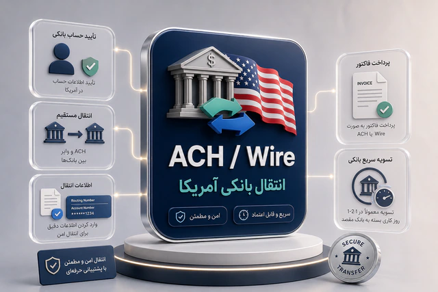 حواله بانکی آمریکا با ACH / Wire
